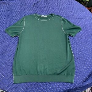 Zara Forest Green Crew Neck Top